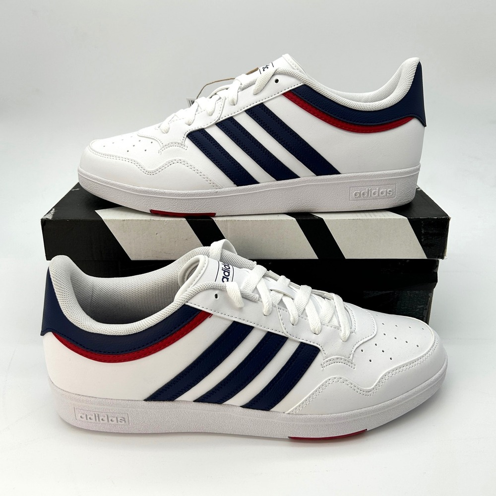 adidas Hoops 4.0 Mens Size 10.5 Casual Shoes White Navy Red Sneakers NEW JQ9986